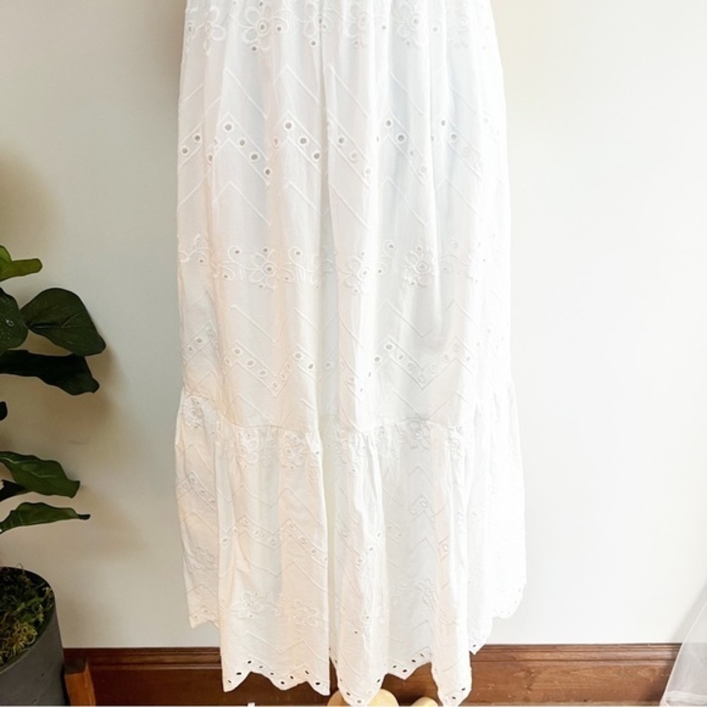 💋Anthropologie white eyelet midi dress. Size S petite - Picture 10 of 12